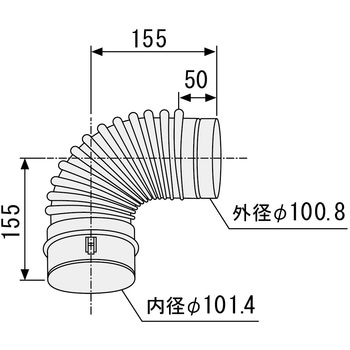 注文コード:00386219 エコフィール(OTX-CH/OX-C(H))FE用部材 90°エルボ ノーリツ