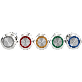 注文コード:00518615,00518624,00518649,00518658 LEDプッシュスイッチ モーメンタリー式 - マリンテック