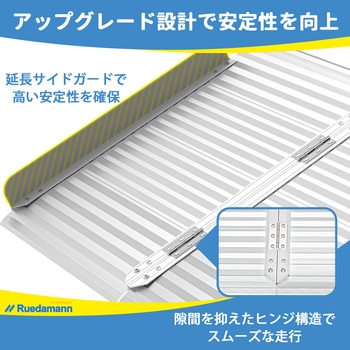 注文コード:01886757,09330941,06347480,80509390,80509399 折りたたみ式アルミ製車椅子スロープ - Ruedamann