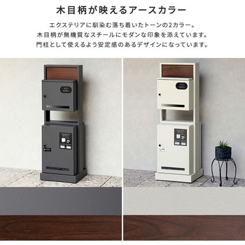 注文コード:02496817,02496842 ポスト付き門柱型宅配ボックス 宅配2段タイプ - ホームテイスト