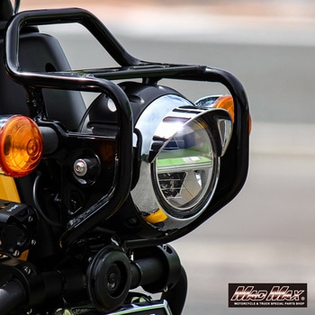 注文コード:02567526 ホンダ CC110 クロスカブ/スーパーカブ用 ヘッドライトバイザー付リム メッキ - MAD MAX(マッドマックス)