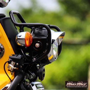 注文コード:02567526 ホンダ CC110 クロスカブ/スーパーカブ用 ヘッドライトバイザー付リム メッキ - MAD MAX(マッドマックス)