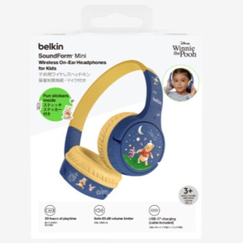 注文コード:02574998 SoundForm Mini 子供用ワイヤレスヘッドホン くまのプーさん - BELKIN(ベルキン)