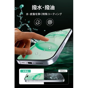 注文コード:02651657 iPhone 15 Pro Max ガラスフィルム 2枚入り カメラレンズ保護フィルム2個付 高透明 強化ガラス10H 簡単貼付 - エレコム