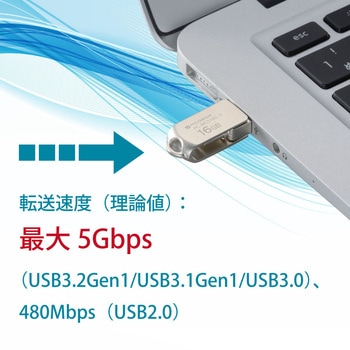 注文コード:02652768 USBフラッシュメモリ Type-C・Type-A対応 回転式キャップ - オーム電機
