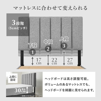 注文コード:02705679,02706379,02707621 ベッド ファブリックベッド すのこベッド 布張り 姫系 かわいい ホテルライク キルティング 【選べる2サイズ S/SD】 - 萩原