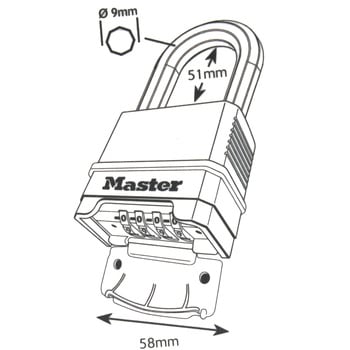 注文コード:02763307 マグナムシリーズ ナンバー可変式南京錠 - MASTER LOCK