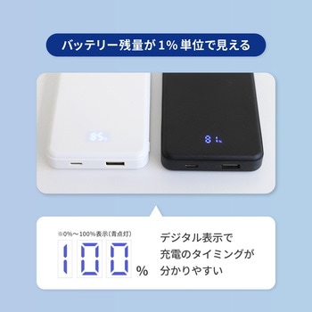 注文コード:02774471 準固体モバイルバッテリー 10000mAh ホワイト - OWLTECH(オウルテック)