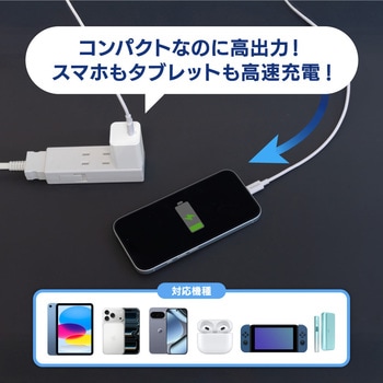 注文コード:02774708 PD30W C×1 AC充電器 Type-C to Cケーブル 1.5m付属 - OWLTECH(オウルテック)