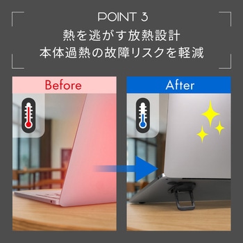 注文コード:02774821 ノートPC用 折り畳み式2WAYキックスタンド ブラック - OWLTECH(オウルテック)