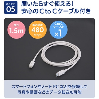 注文コード:02774927 PD20W C×1 A×1 AC充電器 Type-C to Cケーブル 1.5m付属 - OWLTECH(オウルテック)