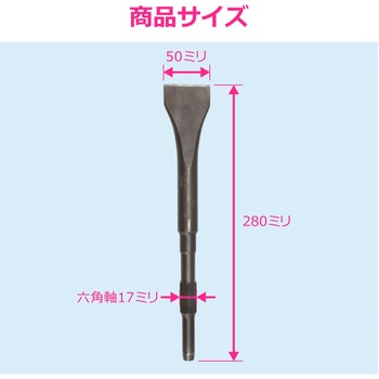 注文コード:02779861 フラットチゼル 電動ハンマー用 先端工具 六角軸17ミリ ハツリ 破砕 剥離 溝堀 解体作業 基礎工事 - GAONA(ガオナ)