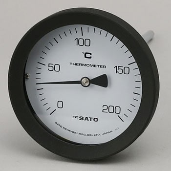 佐藤 バイメタル式温度計ＢＭ－Ｔ－９０Ｓ ０～１５０℃ ５０Ｌ