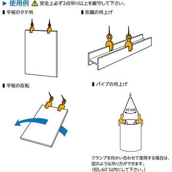 注文コード:02965072 タテ吊りクランプ (解放ストッパー式) 基本使用荷重0.5t - スーパーツール