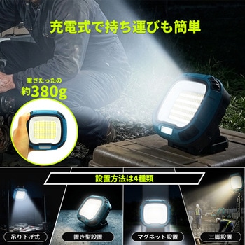 注文コード:02988077 小型LED投光器 4000lm ポータブル 充電式 - ブロードウォッチ