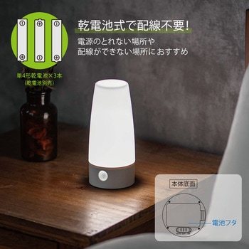 注文コード:02989906 LEDセンサーライト 明暗・人感センサー 乾電池式 屋外対応 IP54 - オーム電機