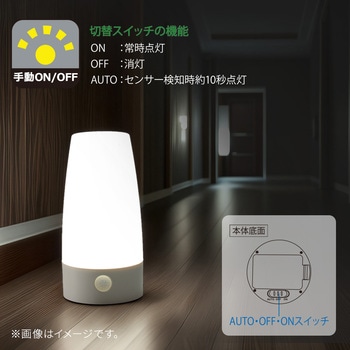 注文コード:02989906 LEDセンサーライト 明暗・人感センサー 乾電池式 屋外対応 IP54 - オーム電機