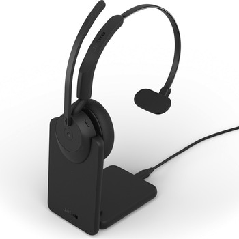 注文コード:03094057 無線ヘッドセット 片耳 MS認定 充電スタンド付「Jabra Evolve3 45 MSMono LINK 390c Stand」 - Jabra