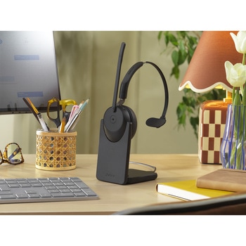 注文コード:03094118 無線ヘッドセット 片耳 MS認定 充電スタンド付「Jabra Evolve3 65 MSMono LINK 390a Stand」 - Jabra