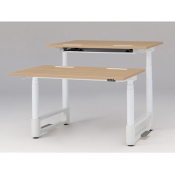 注文コード:03103996 トイロツインデスク 平エッジ 昇降スイッチタイプ 塗装脚 W1200×D1600<配送時組立サービス付> イトーキ