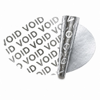 注文コード:03152148 セキュリティシール 楕円形 VOID表示 45×25mm シルバー 無地 100枚 開封確認 - メディアカバーマーケット