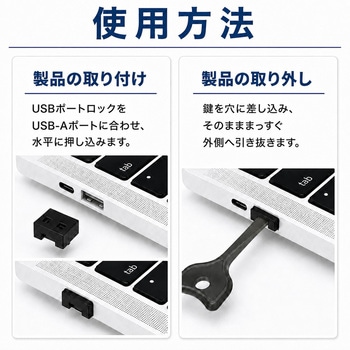 注文コード:03152157 USB Type-A用 ポートロックキャップ 10個セット 専用解除キー付き - メディアカバーマーケット