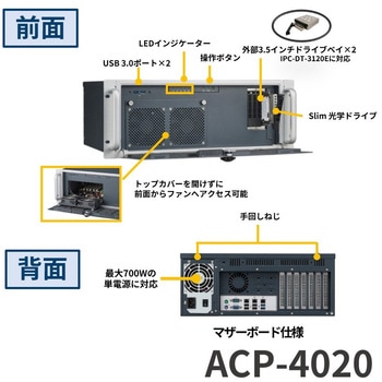 注文コード:03152227,03152236,03152270 4U縦型ハンドル付きラックマウントシャーシ(PCケース/マザーボードタイプ)ACP-4000シリーズ - Advantech(アドバンテック)