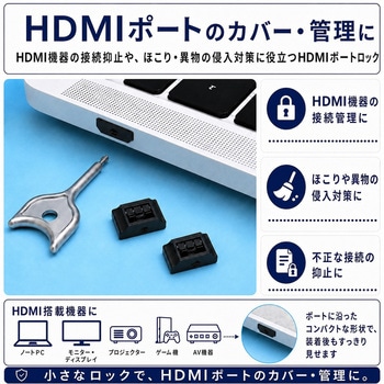 注文コード:03152446 HDMI用 ポートロック 2個セット 専用解除キー付き - メディアカバーマーケット