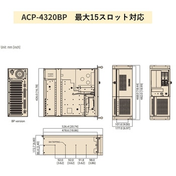 注文コード:03153618 4U縦型ハンドル付きラックマウントシャーシ(PCケース/Backplaneタイプ)ACP-4000シリーズ - Advantech(アドバンテック)