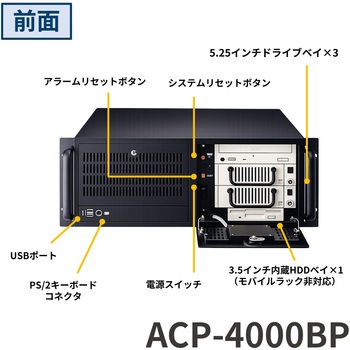 注文コード:03153636,03153661 4U縦型ハンドル付きラックマウントシャーシ(PCケース/Backplaneタイプ)ACP-4000シリーズ - Advantech(アドバンテック)