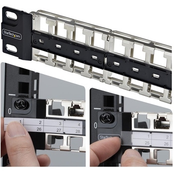 注文コード:03186902 パッチパネル/ラックマウント型/1U/ブランクキーストーン/RJ45 STP対応/データセンター LAN配線向け - StarTech.com