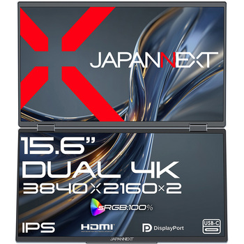 15.6型/3840×2160/HDMI×1、DP×1、USB-C×2/ブラック/スピーカー有/2年保証 JAPANNEXT