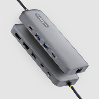 注文コード:03187848 マルチポートアダプター/USB-C接続/デュアルモニター/DisplayPort 4K 60Hz/100W PD/5x USB 5Gbps/イーサネット/10-in-1 ドッキングステーション - StarTech.com
