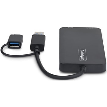注文コード:03187918 USB - HDMI変換アダプター/USB-C & A接続/2画面(1x 4K30Hz + 1x 1080p)/Windows macOS/ディスプレイコンバーター - StarTech.com