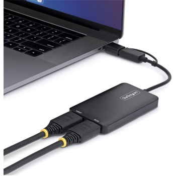 注文コード:03187918 USB - HDMI変換アダプター/USB-C & A接続/2画面(1x 4K30Hz + 1x 1080p)/Windows macOS/ディスプレイコンバーター - StarTech.com