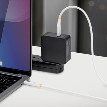 注文コード:03187927 USB-Cケーブル/2m/USB 2.0/Type-C to Type-C/240W 5A PD EPR対応/USB-IF/オス-オス/ホワイト/しなやか&高耐久/高速充電 データ転送 - StarTech.com