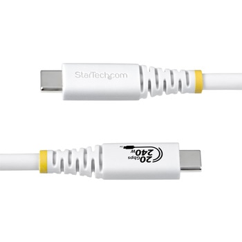注文コード:03188031 USB4ケーブル/2m/20Gbps/USB Type-C to C/240W PD EPR/4K 120Hz/DP 2.1/USB-IF/ホワイト/高速充電 データ転送 - StarTech.com