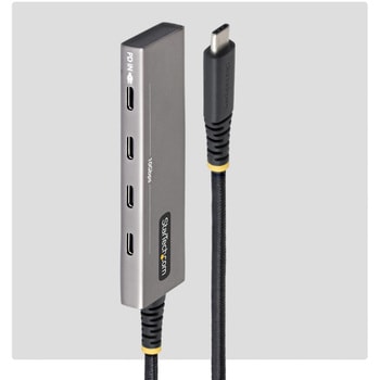注文コード:03188076 USB-Cハブ/4ポートUSB Type-C/10Gbps/100W PD/過電流保護/アルミ筐体/MacBook Dell ThinkPad HP iPad スマホ タブレット対応 - StarTech.com