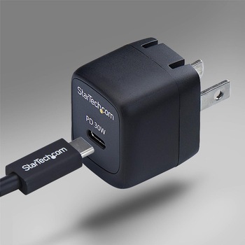 注文コード:03188128 USB充電器/1ポートUSB-C/最大30W/PD対応(5V/9V/15V/20V)/GaN採用/ブラック/急速充電 Type-C 電源アダプター - StarTech.com