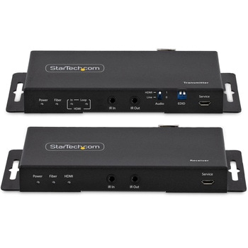 注文コード:03188356 HDMIエクステンダー/光ファイバー接続/送信機&受信機セット/4K60Hz/シングルモード 1km マルチモード 300m/赤外線 RS-232C対応/映像延長キット - StarTech.com