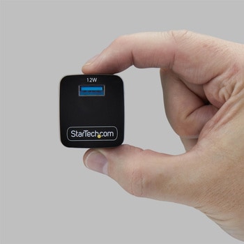 注文コード:03188478 USB充電器/1ポートUSB-A/最大12W/5V/2.4A/iPhone Pro / 17 / 16・iPad・Samsung Galaxy対応/ブラック - StarTech.com