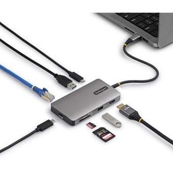 注文コード:03188487 マルチポートアダプター/USB-C接続/4K60Hz HDMI/140W PD/1x USB-C + 3x USB-A/イーサネット/SD microSDカードリーダー/Dell HP LenovoノートPC対応 - StarTech.com