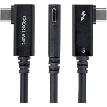 注文コード:03188591 Thunderbolt 5ケーブル/L型右向き/80cm/8K60Hz/80Gbps 最大120Gbps/240W PD/Thunderbolt規格準拠/USB-C/4互換/ホワイト/高速データ転送 急速充電 - StarTech.com