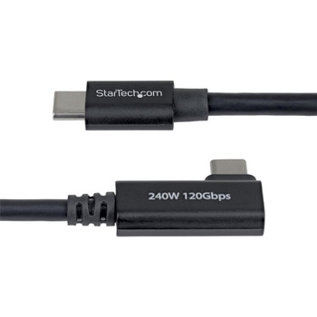 注文コード:03188591 Thunderbolt 5ケーブル/L型右向き/80cm/8K60Hz/80Gbps 最大120Gbps/240W PD/Thunderbolt規格準拠/USB-C/4互換/ホワイト/高速データ転送 急速充電 - StarTech.com