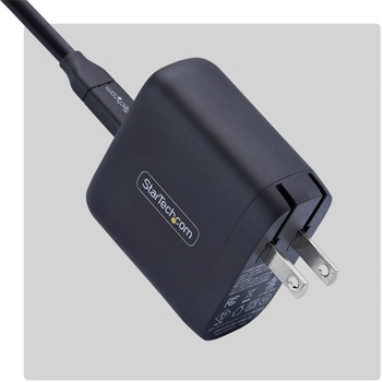注文コード:03188609 USB充電器/2ポートUSB-C+USB-A/最大25W USB-C PD・最大12W USB-A/PD対応/ブラック/急速充電 Type-C 電源アダプター - StarTech.com