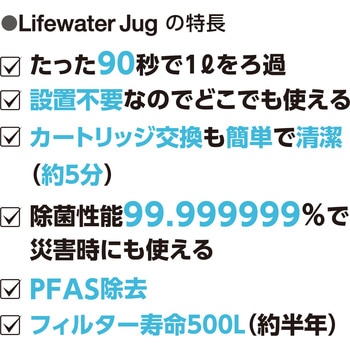 注文コード:03191312 Lifewater Jug(ポット型浄水器) - ウォーターポイント