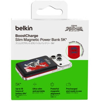 注文コード:03199712 BoostCharge ワイヤレスモバイルバッテリー 5000 mAh スパイダーマン - BELKIN(ベルキン)