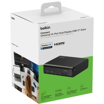 注文コード:03365201 Connect ユニバーサル 14ポート デュアルディスプレイ対応 USB-C ドック 100W - BELKIN(ベルキン)
