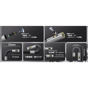 注文コード:03365316 ファイバースコープTD450SD8.5ミリ デュアルカメラ1.55m - Teslong
