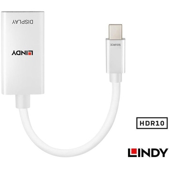 注文コード:03365928 LINDY Mini DisplayPort 1.2 to HDMI 2.0 HDR アクティブ変換アダプタケーブル - LINDY